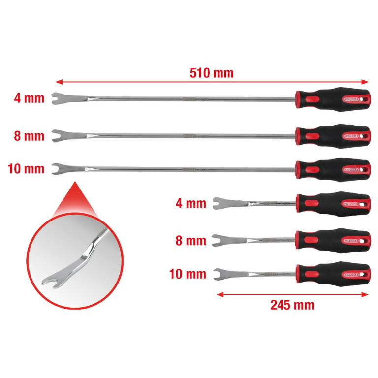 Spaustukų nuėmimo komplektas, 6 vnt, KS Tools Spaustukų nuėmimo komplektas, 6 vnt, KS Tools