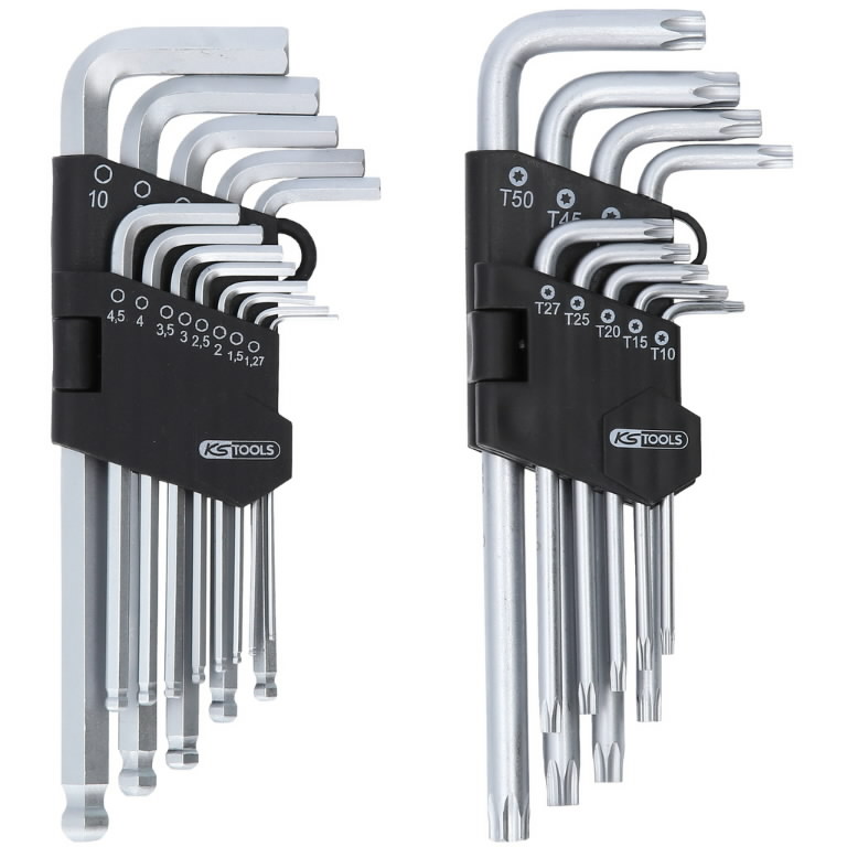 L-raktų šešiakampių ir Torx komplektas, 22 vnt. 22 osa, KS Tools L-raktų šešiakampių ir Torx komplektas, 22 vnt. 22 osa, KS Tools - Image 2