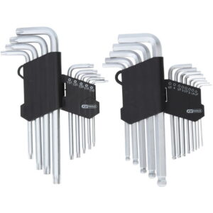 L-raktų šešiakampių ir Torx komplektas, 22 vnt. 22 osa, KS Tools