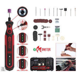 Akum. tiesinis šlifuoklis eMonster, 50 vnt., KS Tools