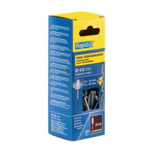 Kniedės aukštos kokybės  Al 4,8x25mm 50vnt + Drill C, Rapid