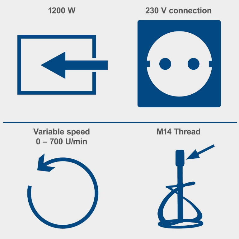 Elektrinė maišyklė PM1200 du maišymo strypai, Scheppach Elektrinė maišyklė PM1200 du maišymo strypai, Scheppach - Image 3