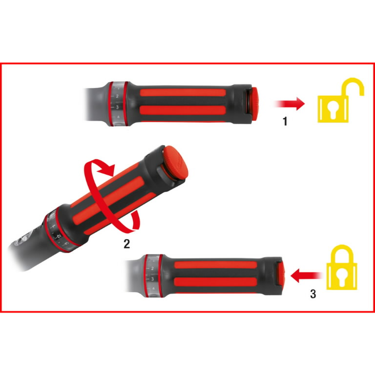 Dinamometrinis raktas su terkšle ERGOTORQUEprecision 1/2″ 40-200Nm, KS Tools Dinamometrinis raktas su terkšle ERGOTORQUEprecision 1/2" 40-200Nm, KS Tools - Image 6