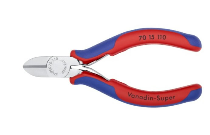 Žnyplės šoninio kirpimo, spyruoklė, dvispalvės, chromuotos, Knipex Žnyplės šoninio kirpimo, spyruoklė, dvispalvės, chromuotos, Knipex