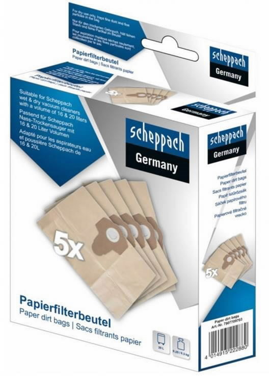Popieriniai filtrai-maišeliai, 1 vnt, NTS20, Scheppach Popieriniai filtrai-maišeliai, 1 vnt, NTS20, Scheppach - Image 2