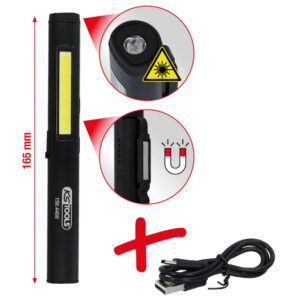 Šviestuvas LED COB su UV-Spot LED ir lazeriniu žymekliu 350 luumen, KS Tools