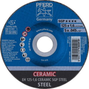 Pjovimo diskas SGP Ceramic Steel 125x1,6/22,23mm EH, Pferd