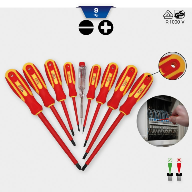 Atsuktuvų komplektas VDE, 9vnt, SL/PH 9 osa, Brilliant Tools Atsuktuvų komplektas VDE, 9vnt, SL/PH 9 osa, Brilliant Tools - Image 4