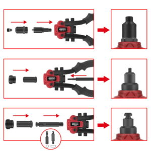 Kniediklis užtraukiamoms ir veržlinėms kniedėms, komplektas1, KS Tools