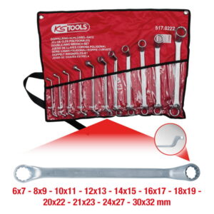 Raktų žiediniais galais komplektas 11vnt., 6-32mm, KS Tools