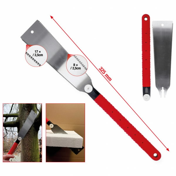 Japoniškas traukiamas pjūklas, dvigubais dantimis, KS Tools Japoniškas traukiamas pjūklas, dvigubais dantimis, KS Tools