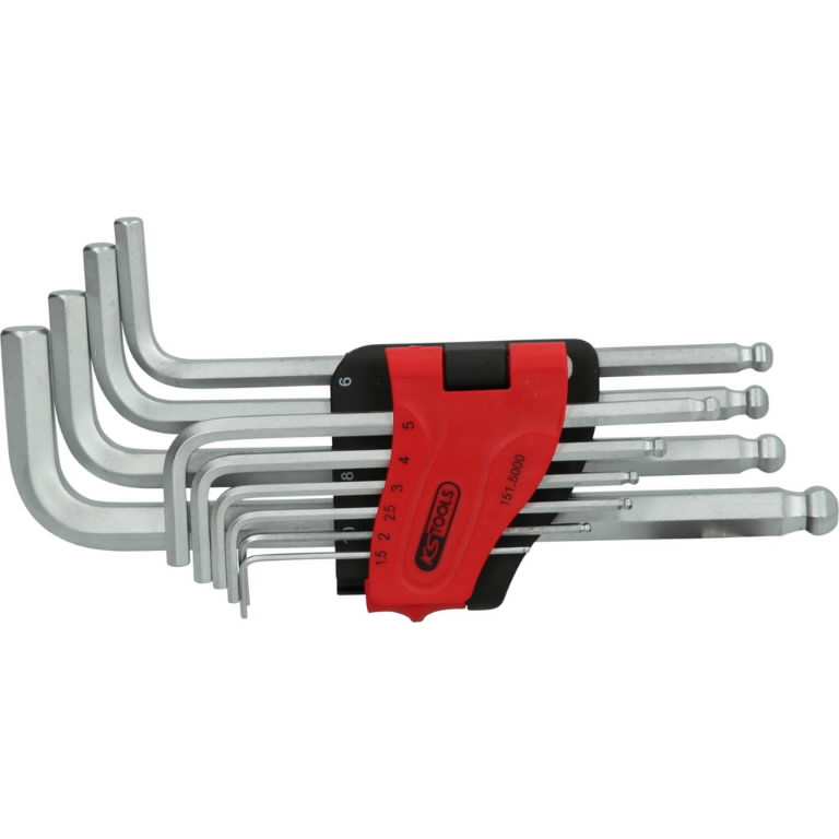 L-raktų šešiakampių komplektas 1,5-10mm, 10vnt, ilgi, KS Tools L-raktų šešiakampių komplektas 1,5-10mm, 10vnt, ilgi, KS Tools - Image 2