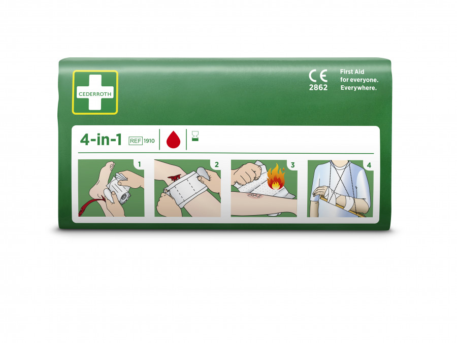 Sterilus spaudžiamas tvarstis 4-in-1, Cederroth Sterilus spaudžiamas tvarstis 4-in-1, Cederroth