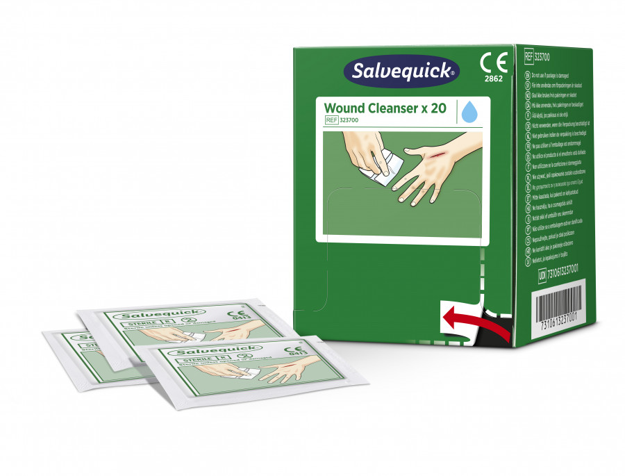 Žaizdų valymo servetėlės (0,9% NaCl, sterilūs), papildymui,, Cederroth Žaizdų valymo servetėlės (0,9% NaCl, sterilūs), papildymui,, Cederroth
