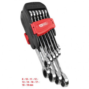 Kombinuotų terkšlinių raktų komplektas 10vnt 8-19mm, KS Tools