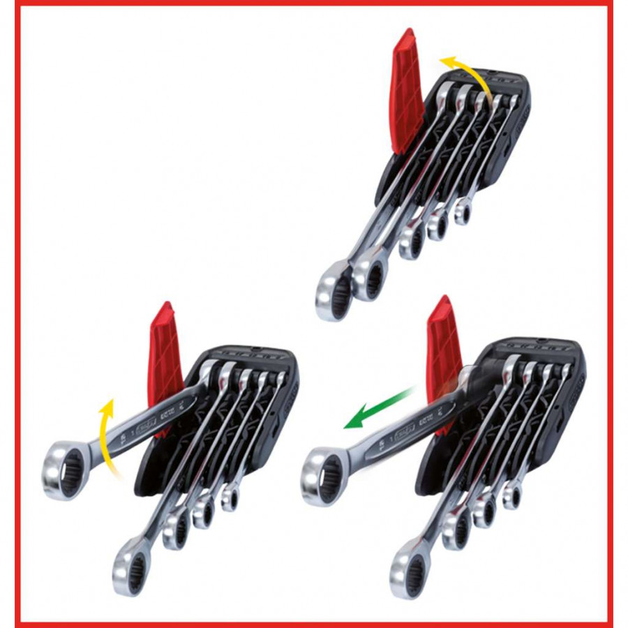 Kombinuotų terkšlinių raktų komplektas 5vnt, 8-19mm, KS Tools Kombinuotų terkšlinių raktų komplektas 5vnt, 8-19mm, KS Tools - Image 8