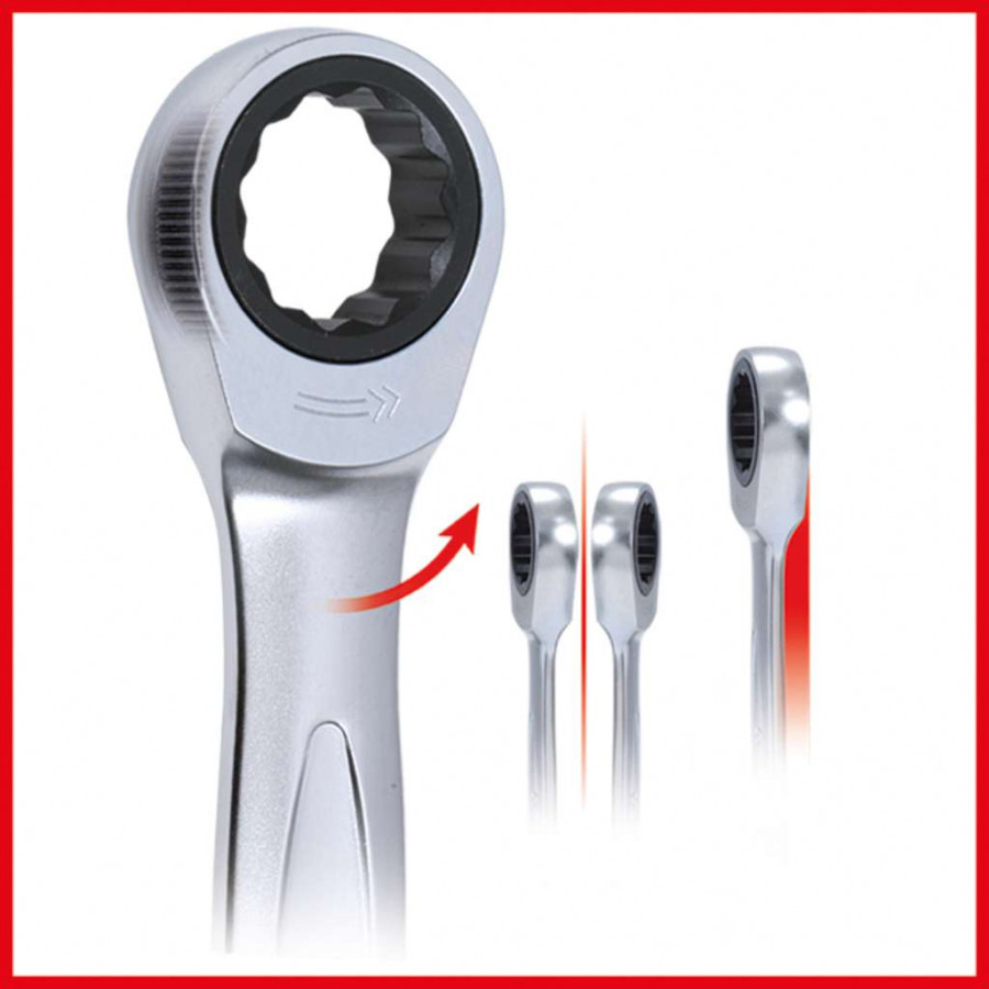 Kombinuotų terkšlinių raktų komplektas 5vnt, 8-19mm, KS Tools Kombinuotų terkšlinių raktų komplektas 5vnt, 8-19mm, KS Tools - Image 9