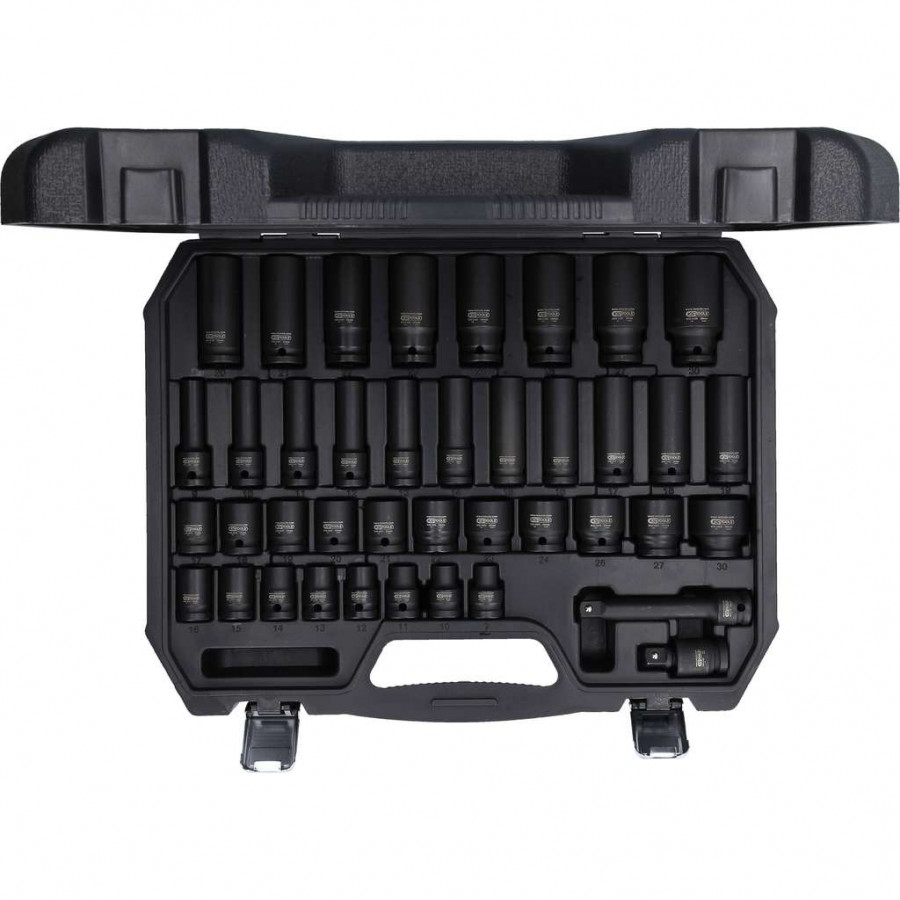 Smūginių galvučių rinkinys 1/2″ ilgos ir trumpos 9-30mm 40pcs, KS Tools Smūginių galvučių rinkinys 1/2" ilgos ir trumpos 9-30mm 40pcs, KS Tools