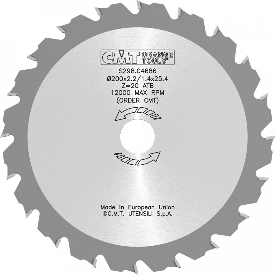 Medžių ir žolės pjovimo diskas 2,2 mm 200 x 25,4 mm, Z20, CMT Medžių ir žolės pjovimo diskas 2,2 mm 200 x 25,4 mm, Z20, CMT