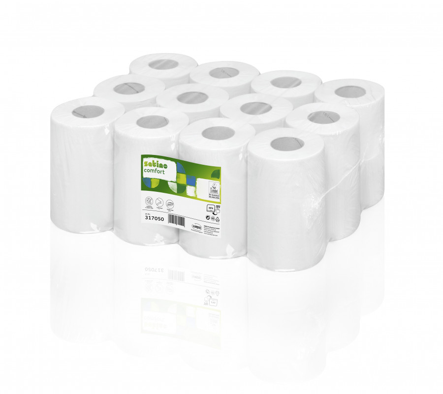 Popieriniai ranksluoščiai Comfort/traukiama iš centro CF1, Satino by WEPA Popieriniai ranksluoščiai Comfort/traukiama iš centro CF1, Satino by WEPA