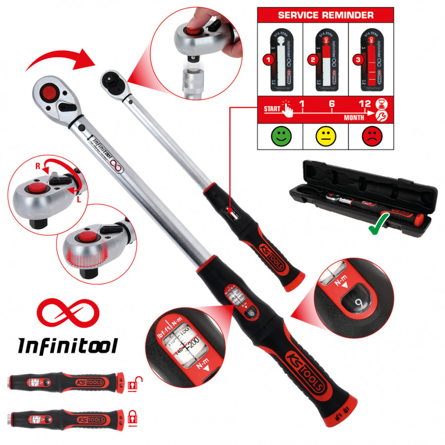 1/2″ Dinamometrinis raktas su terkšle INFINITOOL 20-200 Nm, KS Tools 1/2" Dinamometrinis raktas su terkšle INFINITOOL 20-200 Nm, KS Tools - Image 2