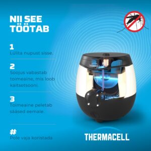 Akumuliatorinis uodu repelentas EL55 su LED lempute, Thermacell Akumuliatorinis uodu repelentas EL55 su LED lempute, Thermacell