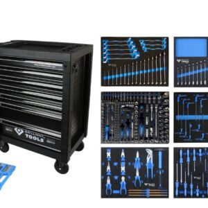 Įrankių vežimėlis 7 stalčių su 473  įrankiais, Brilliant Tools