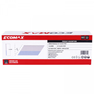 Finish nails 34´DA, electrogalvanized, glued strip, 4000 pcs/pack 64x1,8 mm, Ecomax