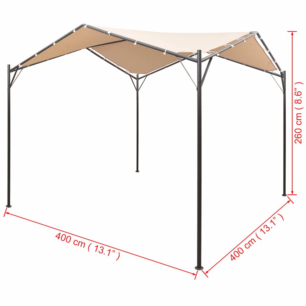 Pavėsinė/tentas/palapinė, 4×4 m, plienas, smėlio sp. Pavėsinė/tentas/palapinė, 4x4 m, plienas, smėlio sp.