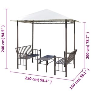 Sodo paviljonas su staliuku ir suoliukais, 2,5x1,5x2,4m