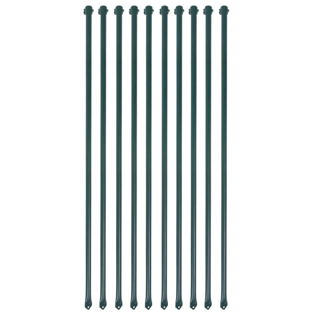 Sodo stulpai, 10vnt., 1m, metalas, žalia spalva Sodo stulpai, 10vnt., 1m, metalas, žalia spalva - Image 2