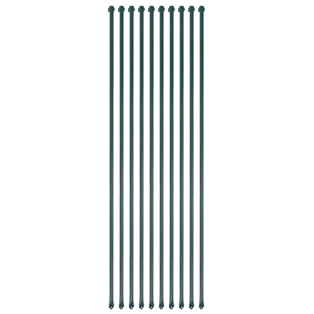 Sodo stulpai, 10vnt., 1,5m, metalas, žalia spalva Sodo stulpai, 10vnt., 1,5m, metalas, žalia spalva - Image 2