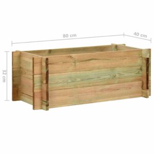 Aukštas lovelis daržovėms, 80cm, impregnuota pušies mediena