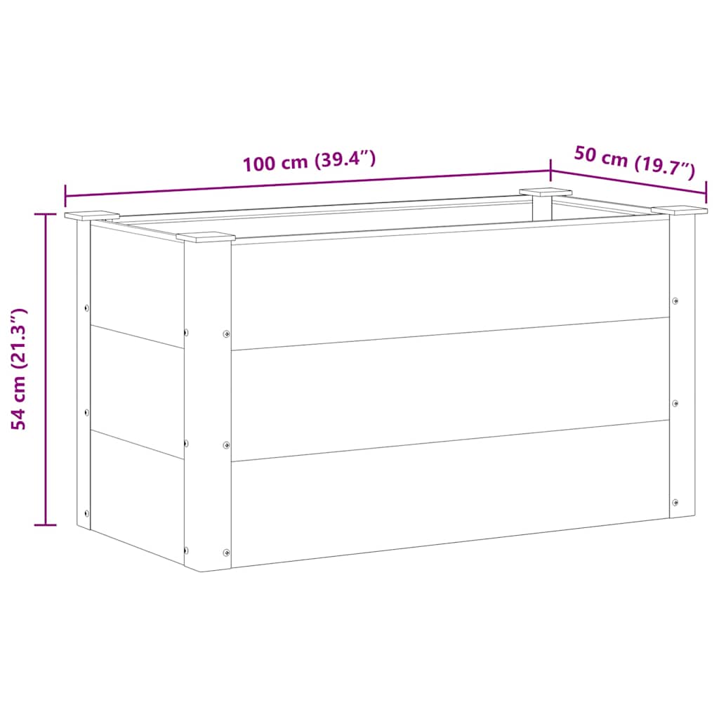 Sodo vazonas, pilkas, WPC, 100x50x54cm, aukštas Sodo vazonas, pilkas, WPC, 100x50x54cm, aukštas - Image 8