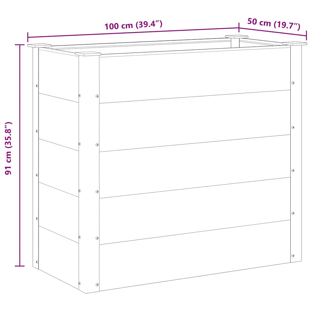 Sodo vazonas, pilkas, WPC, 100x50x91cm, aukštas Sodo vazonas, pilkas, WPC, 100x50x91cm, aukštas - Image 8