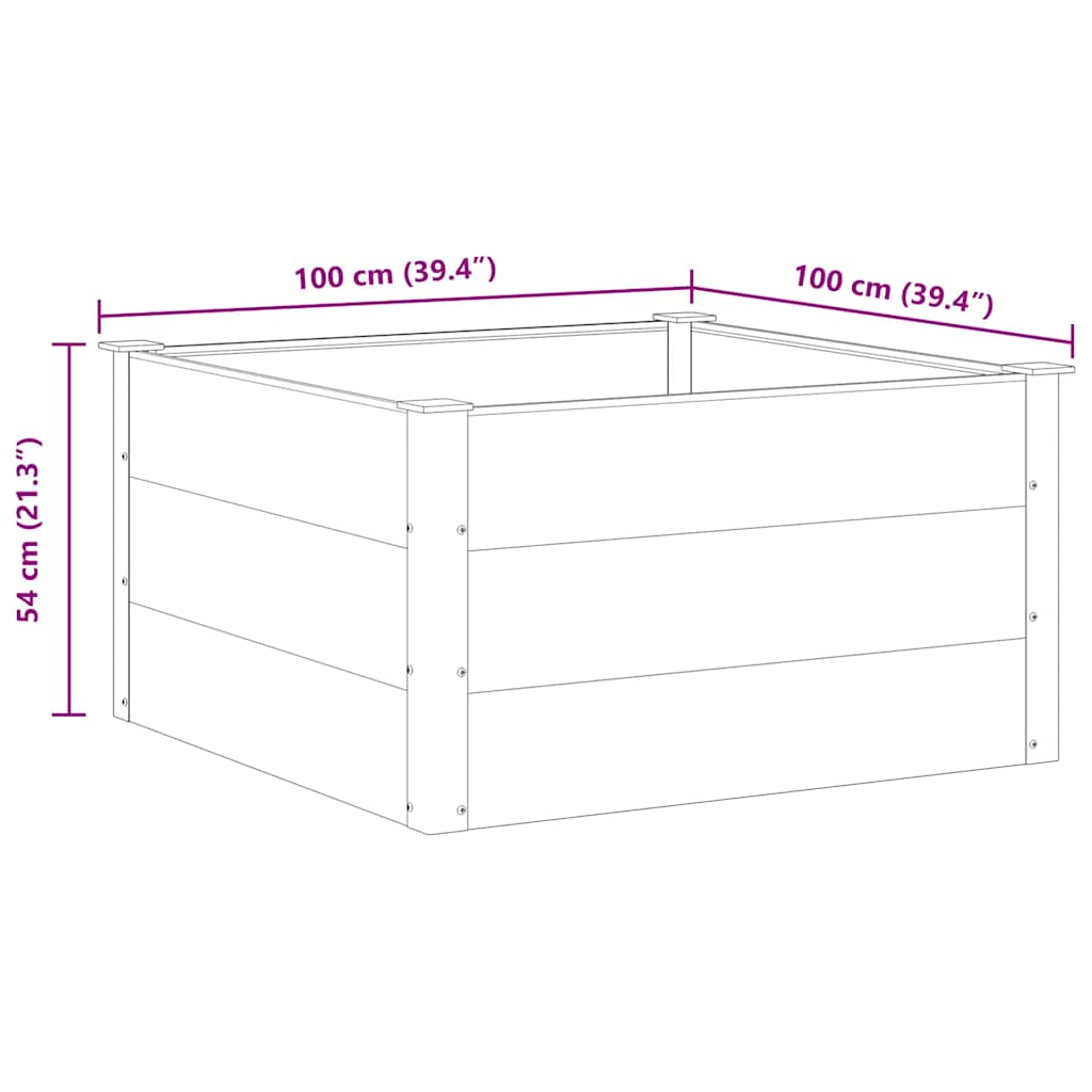 Sodo vazonas, pilkas, WPC, 100x100x54cm, aukštas Sodo vazonas, pilkas, WPC, 100x100x54cm, aukštas - Image 8