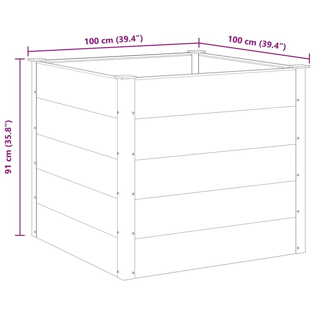 Sodo vazonas, pilkas, WPC, 100x100x91cm, aukštas Sodo vazonas, pilkas, WPC, 100x100x91cm, aukštas - Image 8