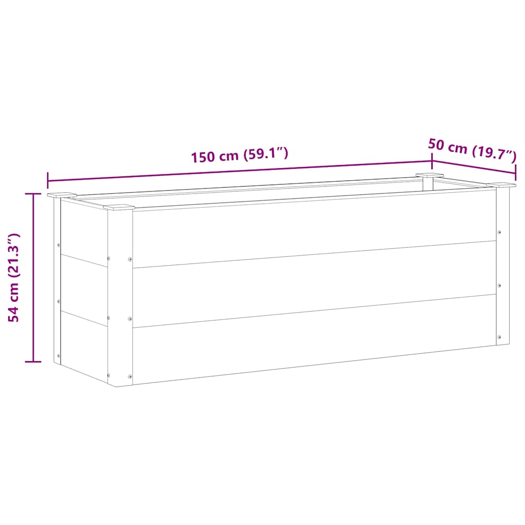Sodo vazonas, pilkas, WPC, 150x50x54cm, aukštas Sodo vazonas, pilkas, WPC, 150x50x54cm, aukštas - Image 8