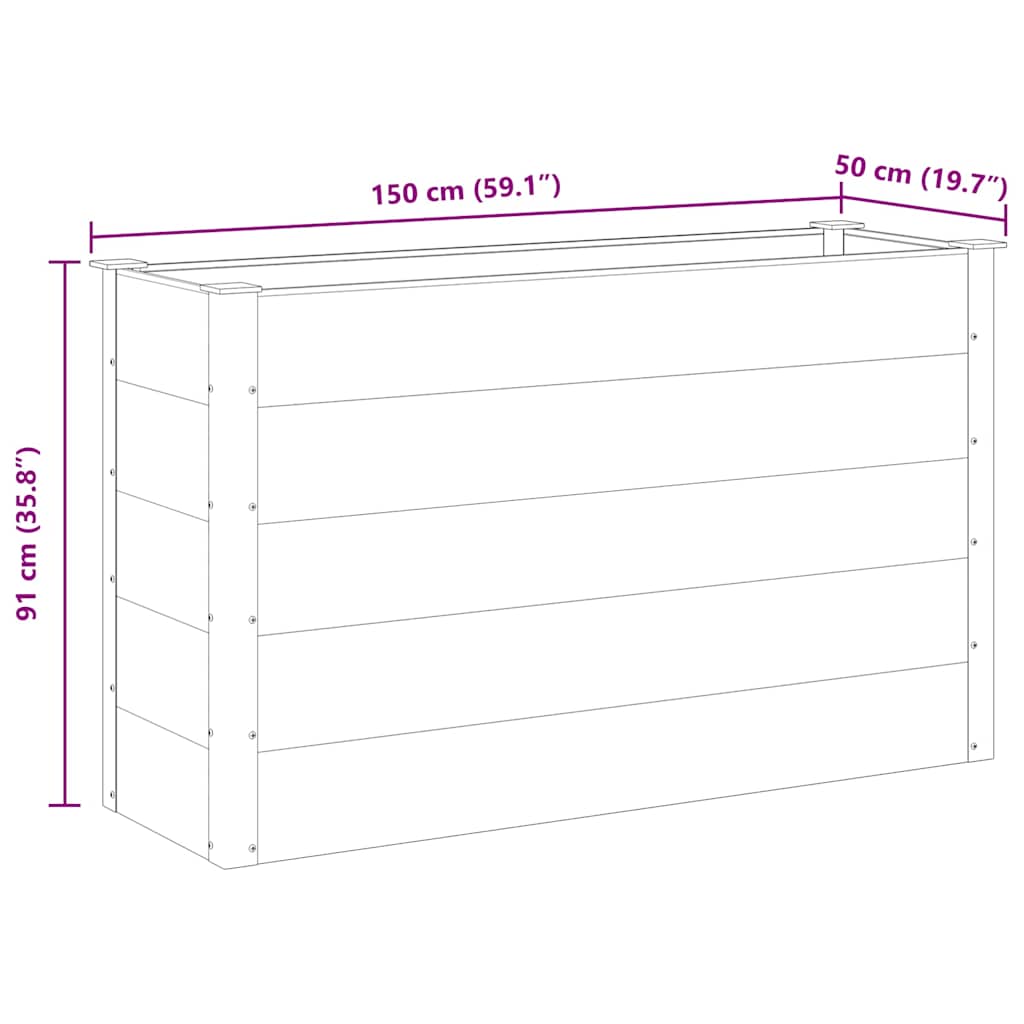 Sodo vazonas, pilkas, WPC, 150x50x91cm, aukštas Sodo vazonas, pilkas, WPC, 150x50x91cm, aukštas - Image 7
