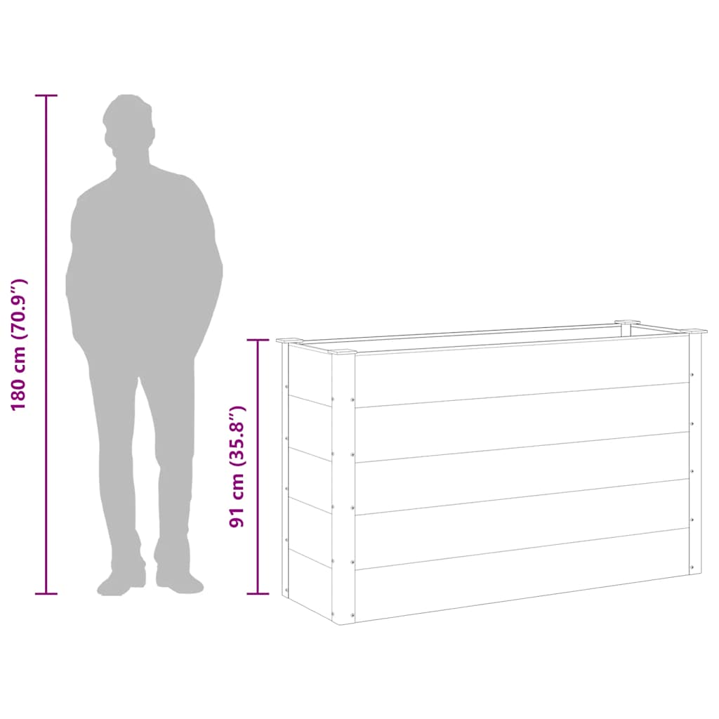 Sodo vazonas, pilkas, WPC, 150x50x91cm, aukštas Sodo vazonas, pilkas, WPC, 150x50x91cm, aukštas