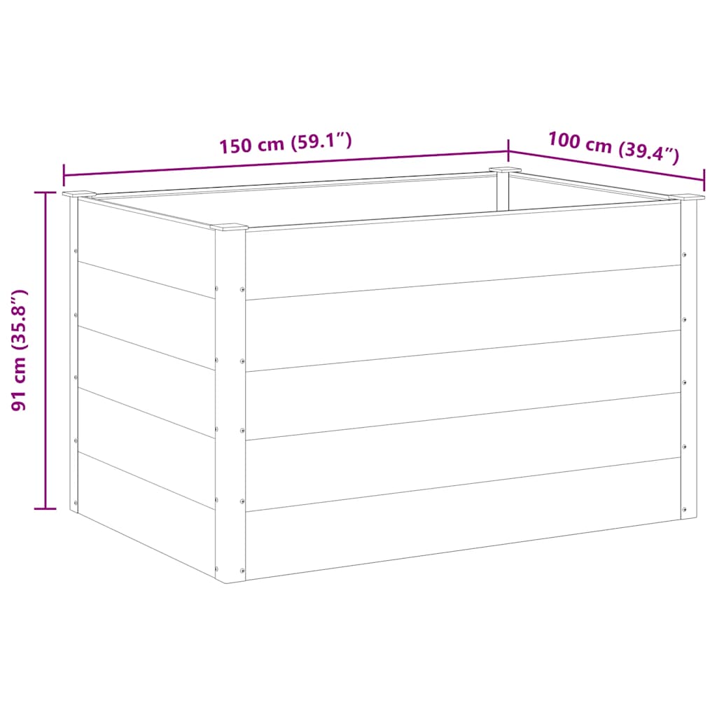 Sodo vazonas, pilkas, WPC, 150x100x91cm, aukštas Sodo vazonas, pilkas, WPC, 150x100x91cm, aukštas - Image 8