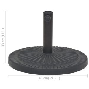 Skėčio stovas iš dervos, apvalus, juodas, 14 kg