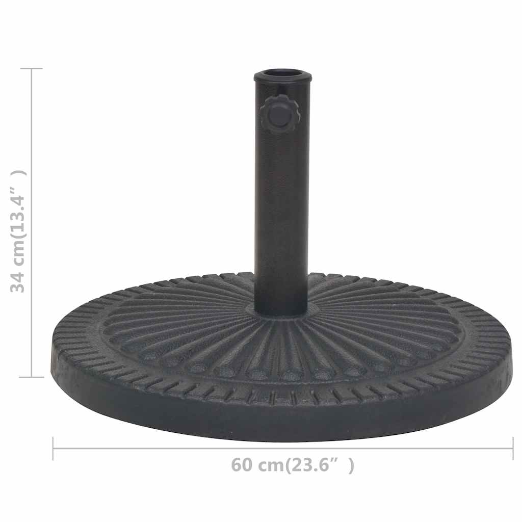 Skėčio stovas iš dervos, apvalus, juodas, 29 kg Skėčio stovas iš dervos, apvalus, juodas, 29 kg