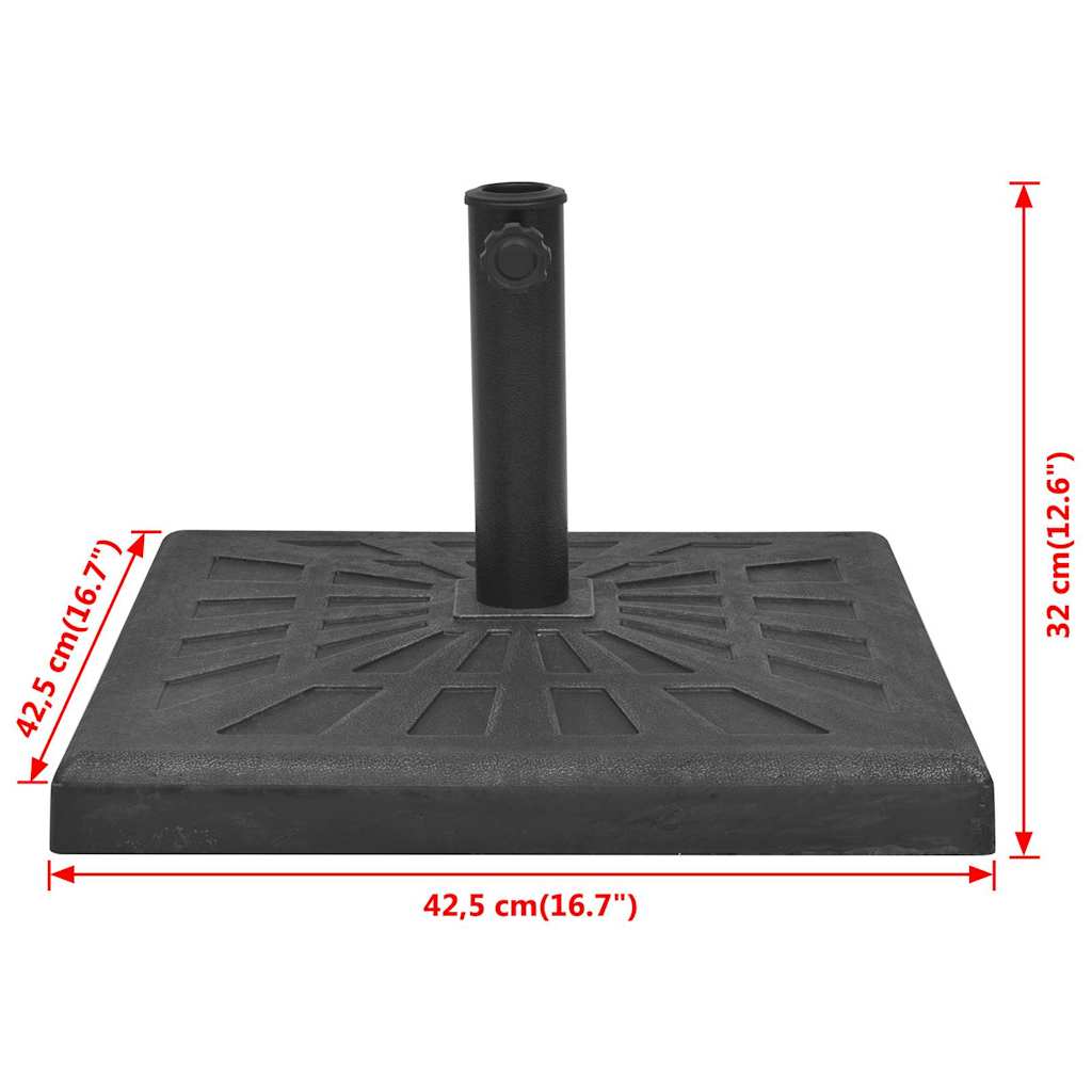 Skėčio stovas, kvadratinis, juodas, derva, 12 kg Skėčio stovas, kvadratinis, juodas, derva, 12 kg