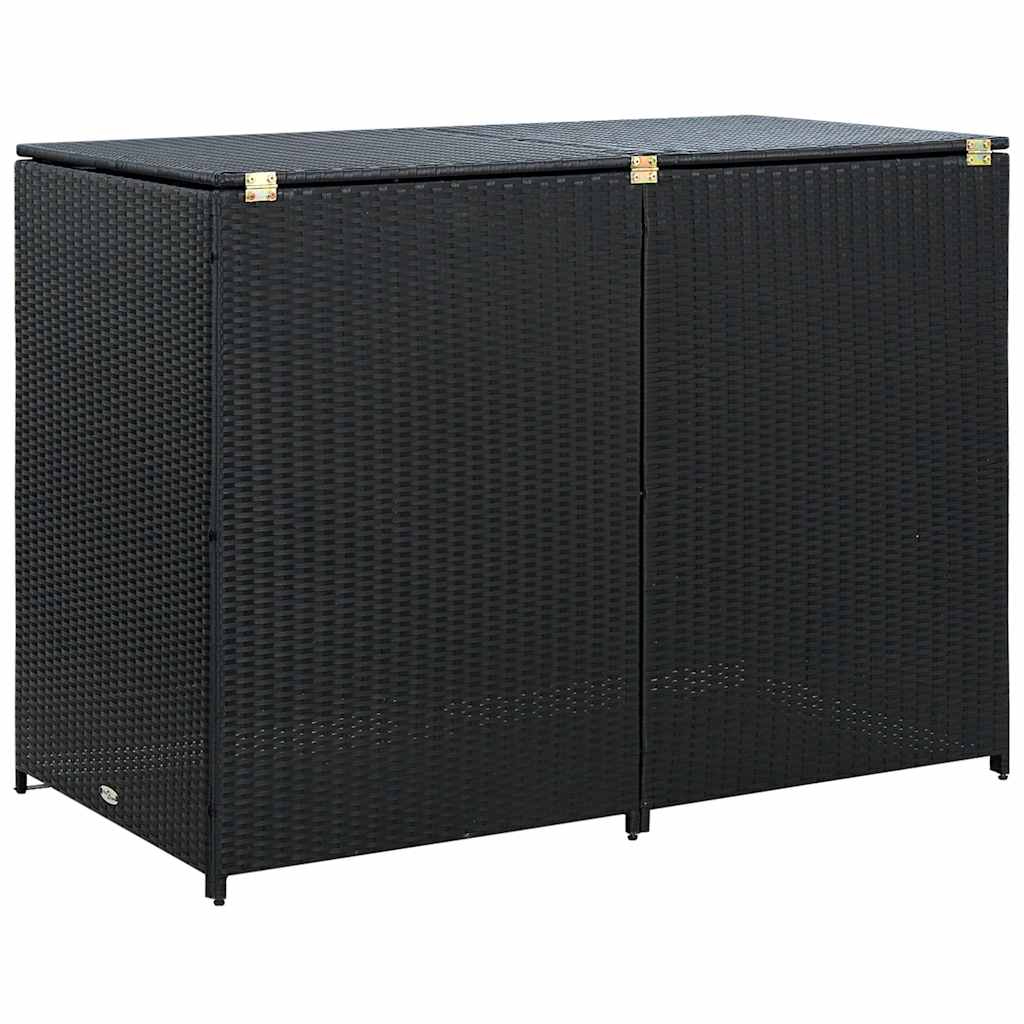 Konteinerių stoginė, dvivietė, poliratanas, juoda, 148x80x111cm Konteinerių stoginė, dvivietė, poliratanas, juoda, 148x80x111cm - Image 8