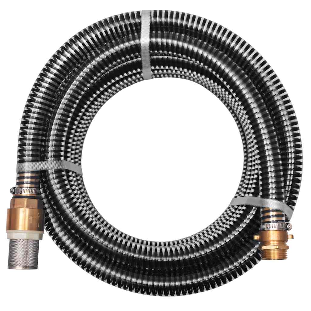Siurbimo žarna su žalvarinėmis jungtimis, 4 m 25 mm, juoda Siurbimo žarna su žalvarinėmis jungtimis, 4 m 25 mm, juoda - Image 2