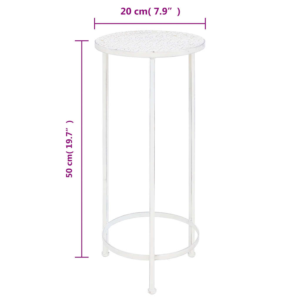 Stovai augalams, 3vnt., balti, metalas, vintažinio stiliaus Stovai augalams, 3vnt., balti, metalas, vintažinio stiliaus
