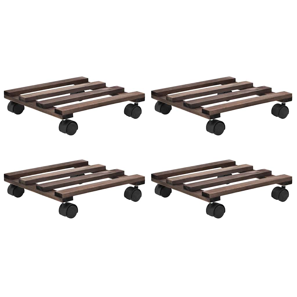 Padėklas su ratukais augalams, 4 vnt., 25x25cm, kedro med. Padėklas su ratukais augalams, 4 vnt., 25x25cm, kedro med. - Image 2