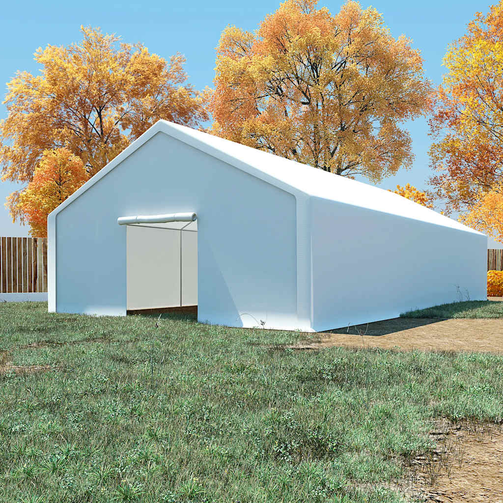 Sandėliavimo palapinė, PE, 6×12 m, balta Sandėliavimo palapinė, PE, 6x12 m, balta - Image 2