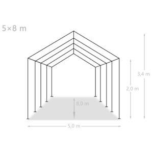 Proginė palapinė, PE, 5x8m, balta